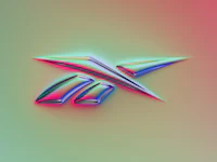 reebok logo in 3d on a colorful background